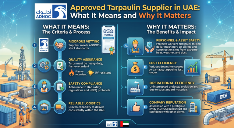 ADNOC Approved Tarpaulin Supplier in UAE What It Means and Why It Matters