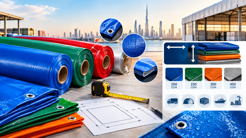 PVC Tarpaulin Size Guide UAE How to Pick the Right Size and GSM Without Wasting Money